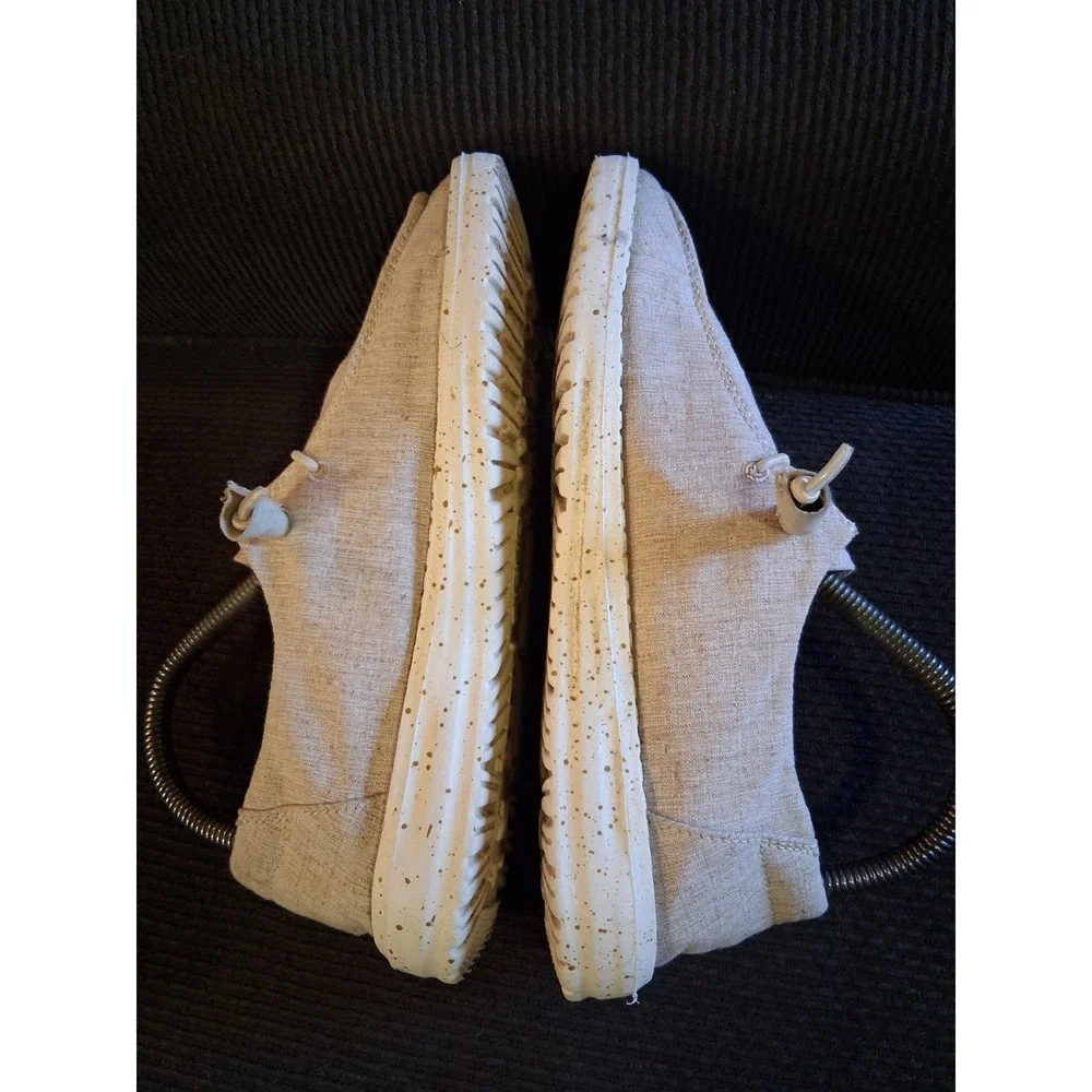 Hey Dude Wendy Chambray White‎ Nut Womens Size 7 Regular Flats Shoes